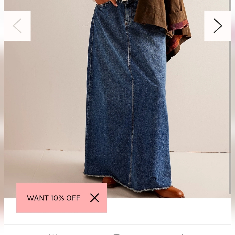 NWT Free People Come As You Are Denim Skirt